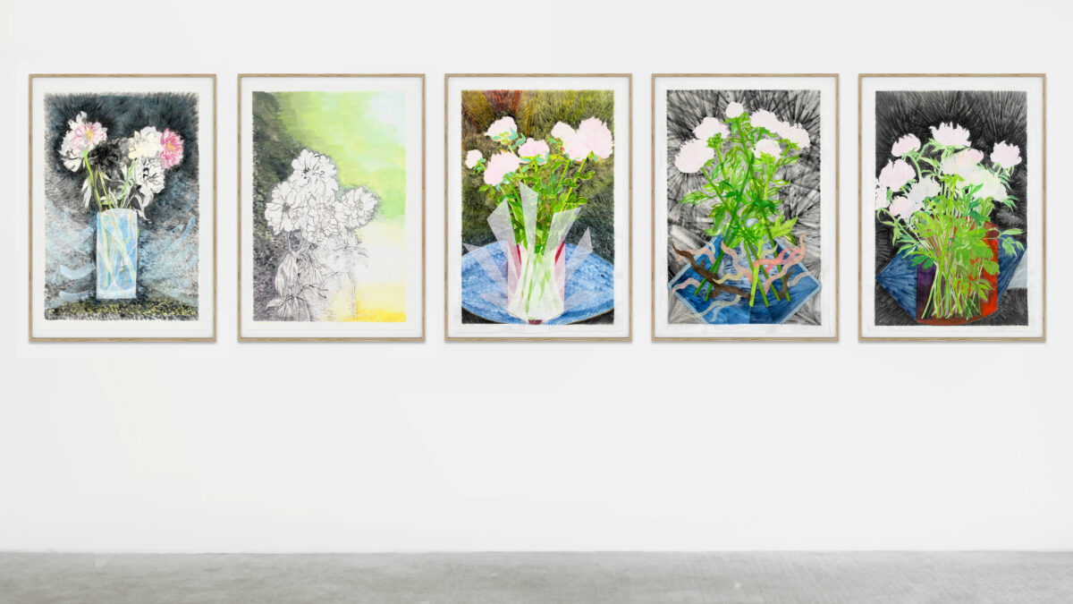 Meeno YOON, Serie: Entre orient et occident, méditation et rébellion sur les contraintes de la destinée féminine, 2022, 96 × 65 cm (each), Pigments and collage on Mulberry Hanji Paper, Photo © M.Yoon